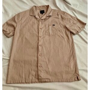 Billabong Adventure Division Camp Shirt Men's Small Button Up Short Sleeve Pink